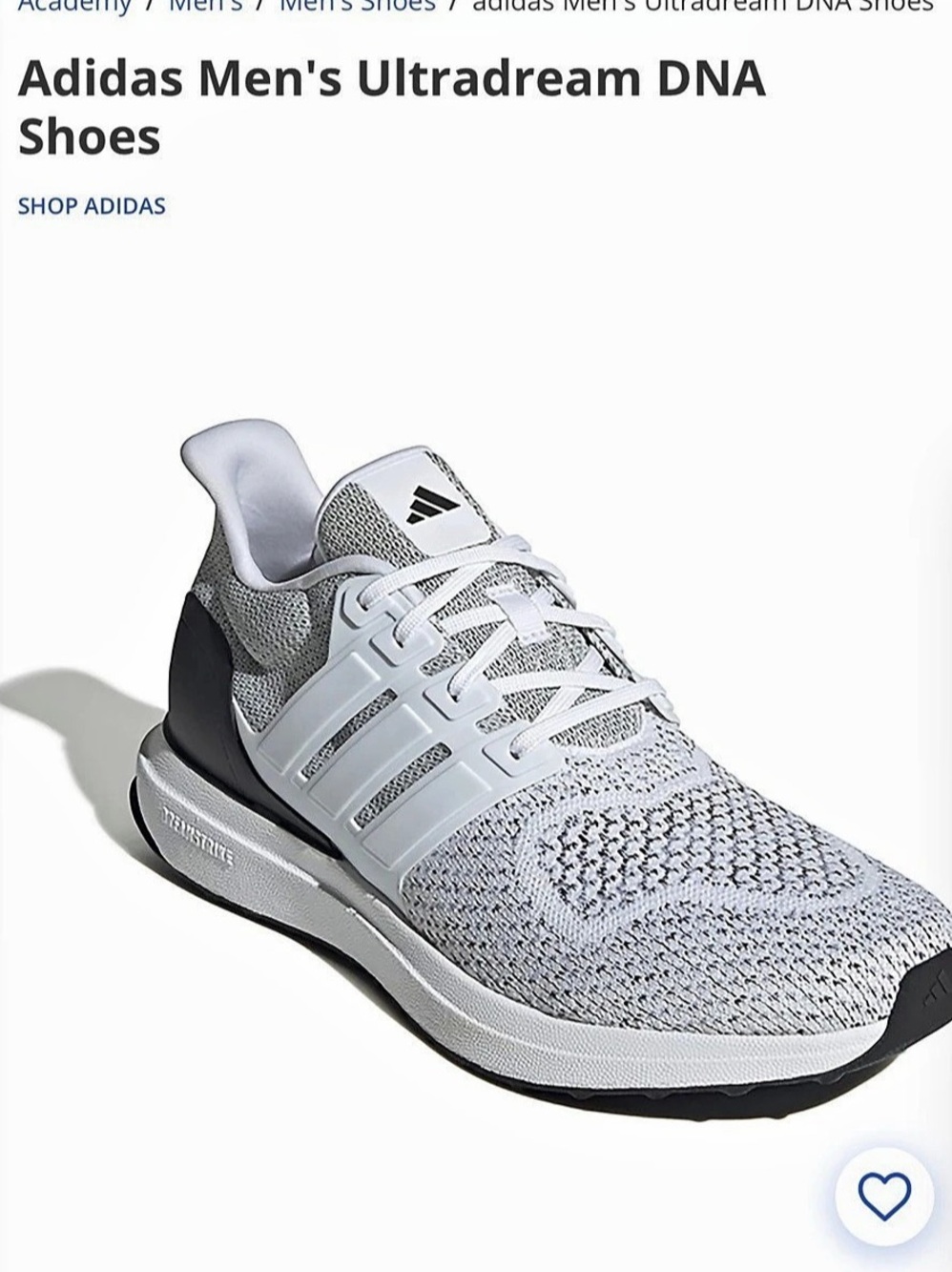 adidas Ultradream DNA Men's White & Black US 13 new